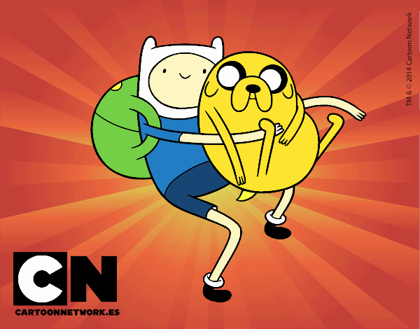 Finn y Jake abrazados