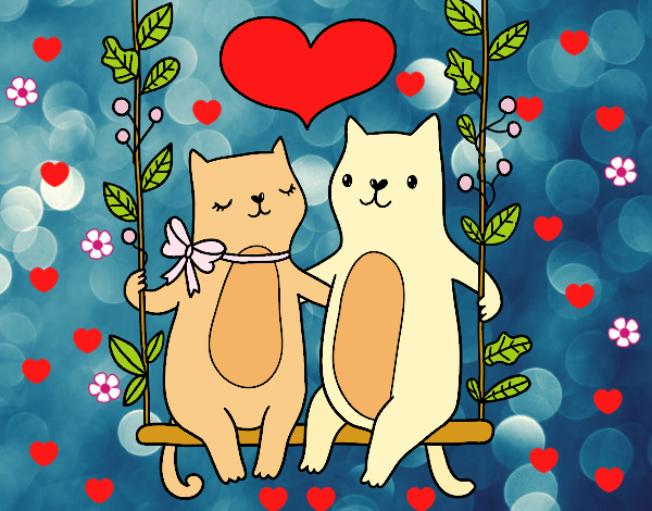 Dos gatitos enamorados  uwu :3 