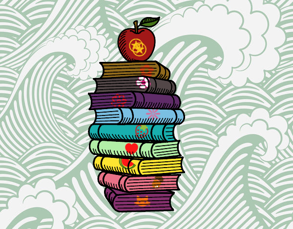 Libros y manzana