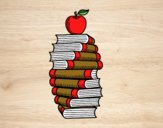 Libros y manzana