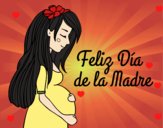 Mamá embarazada en el día de la madre