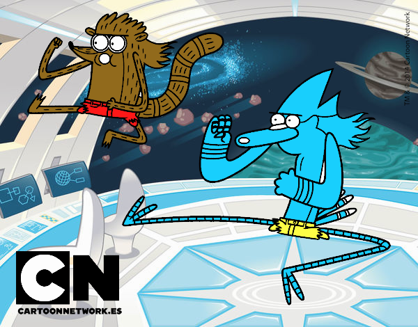 Mordecai y Rigby karatekas