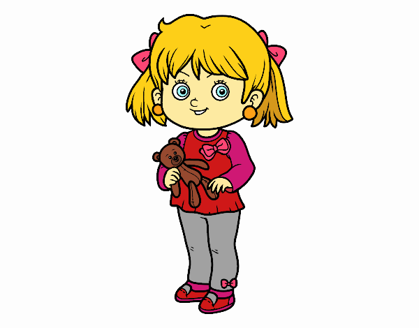 Niña con oso de peluche