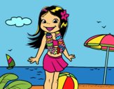 Niña en la playa