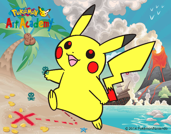 Dibujo de Pikachu de pokemon tipo agua pintado por en Dibujos.net