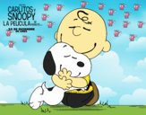 Snoopy y Carlitos abrazados