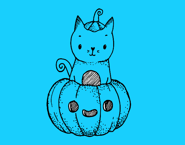 Un gatito de Halloween