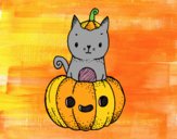 Un gatito de Halloween