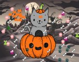 Un gatito de Halloween