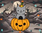 Un gatito de Halloween