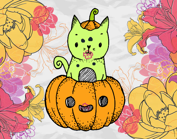 Un gatito de Halloween