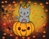 Un gatito de Halloween