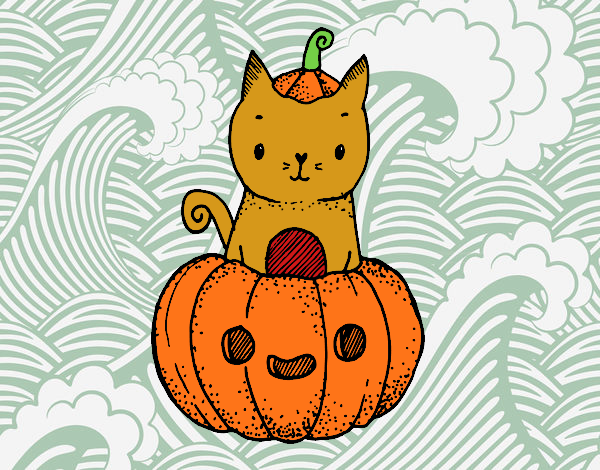 Un gatito de Halloween