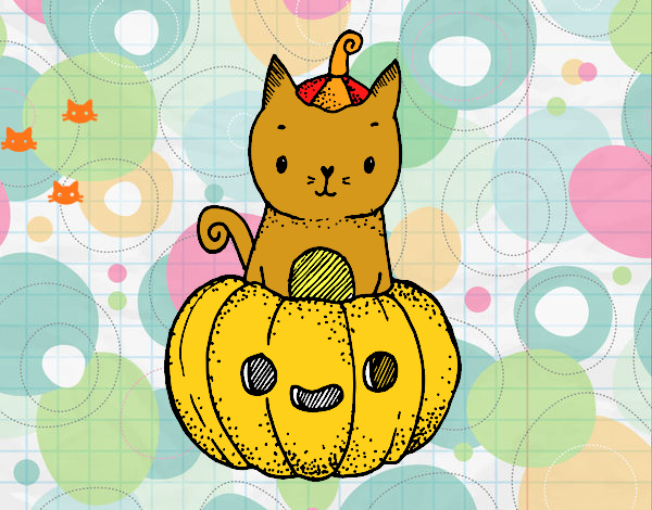 Un gatito de Halloween