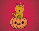 Un gatito de Halloween