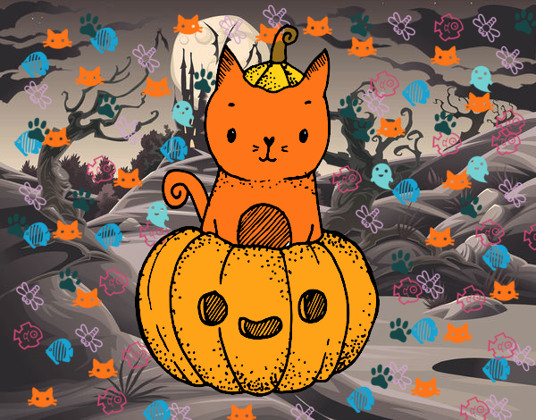 Un gatito de Halloween