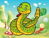 Una serpiente de cascabel