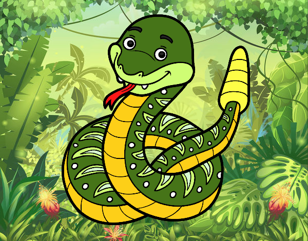 Una serpiente de cascabel