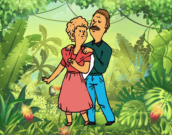 la pareja en la selva