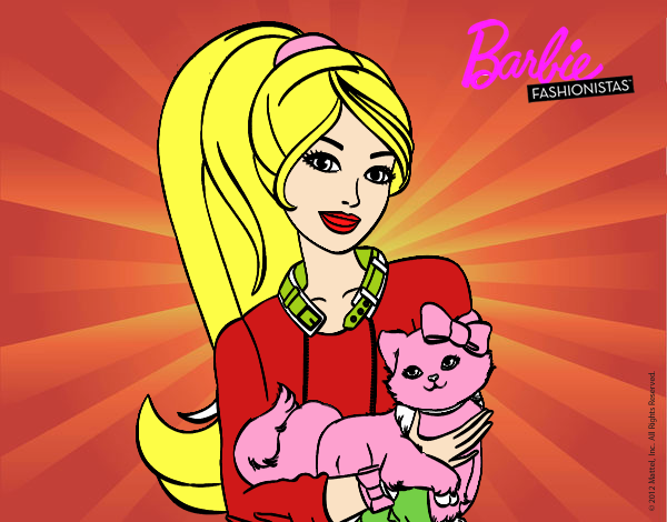 Barbie con su linda gatita