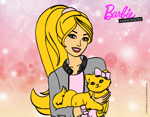 Barbie con su linda gatita