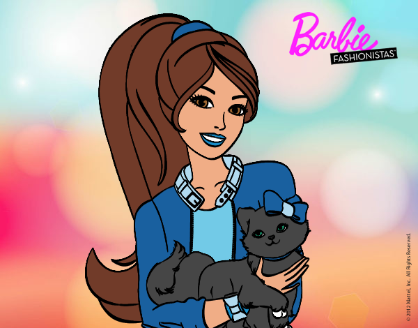 Barbie con su linda gatita