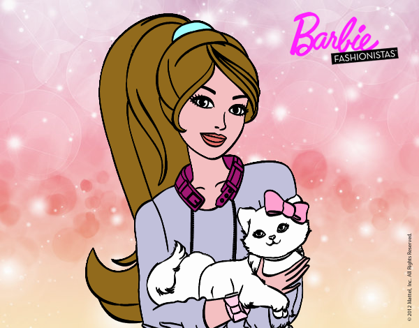 Barbie con su linda gatita