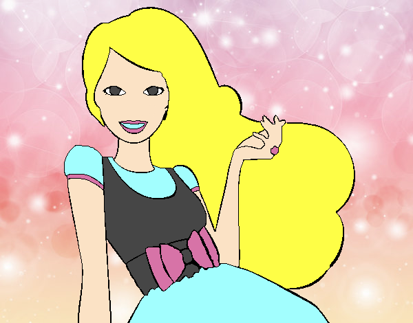 Barbie con su vestido con lazo