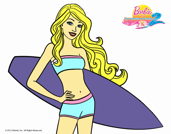 Barbie con tabla de surf