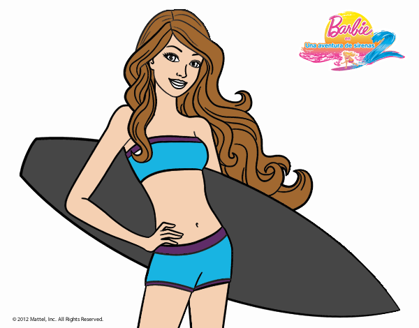 Barbie con tabla de surf