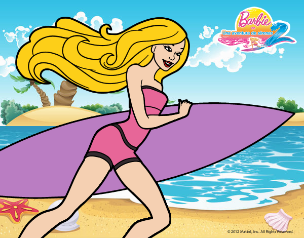 Barbie corre al agua