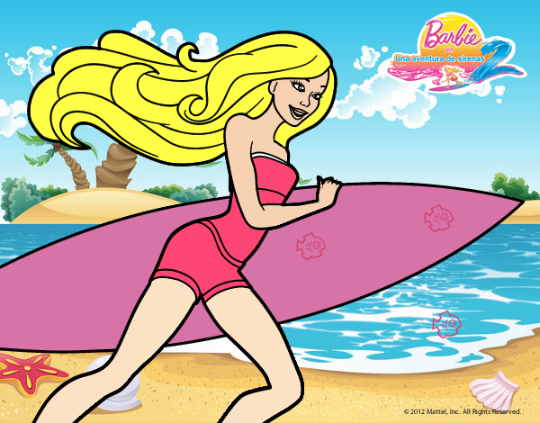 Barbie corre al agua