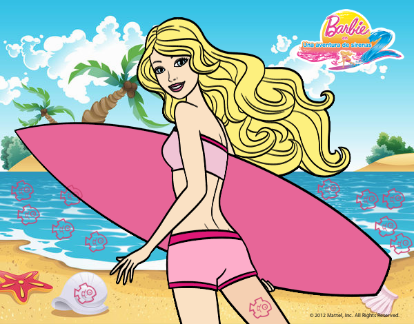 Barbie surfera