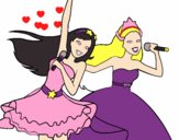 Barbie y la princesa cantando