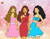 Barbie y sus amigas vestidas de fiesta