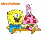 Bob Esponja y Patricio en bañador