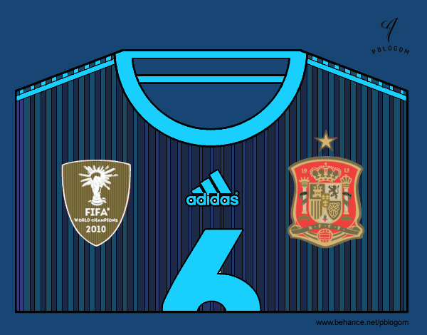 Camiseta del mundial de fútbol 2014 de España