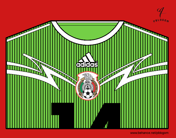 Camiseta del mundial de fútbol 2014 de México