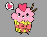 Cupcake kawaii con lazo