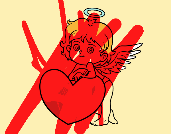 Cupido y un corazón