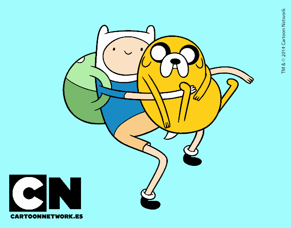 Finn y Jake abrazados