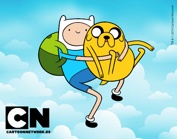 Finn y Jake abrazados