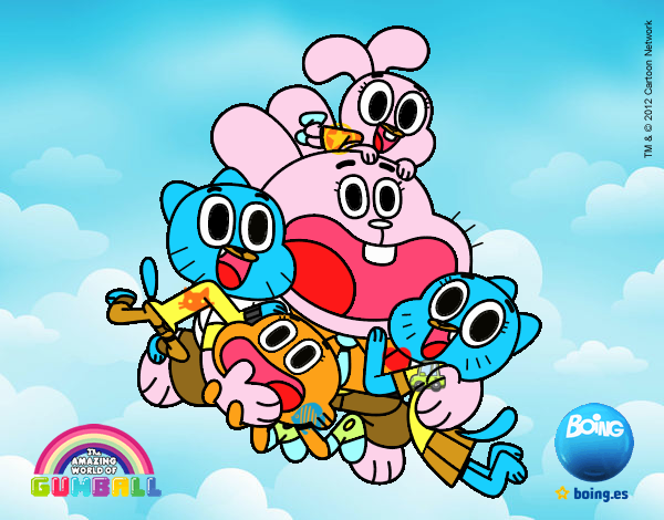 Gumball y sus amigos felices en un concurso por sus agilidades