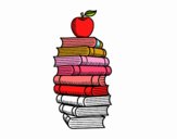 Libros y manzana