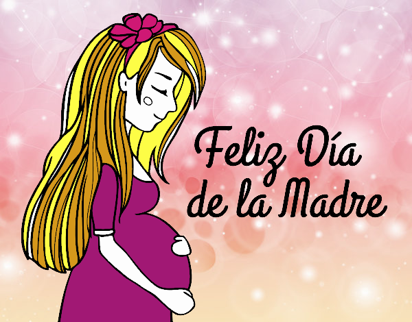 Mamá embarazada en el día de la madre