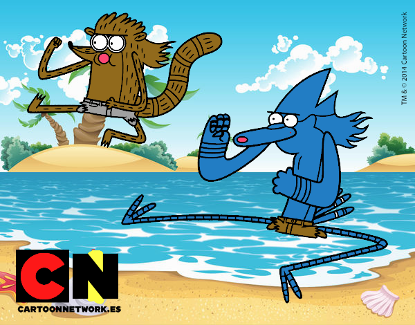 Mordecai y Rigby karatekas