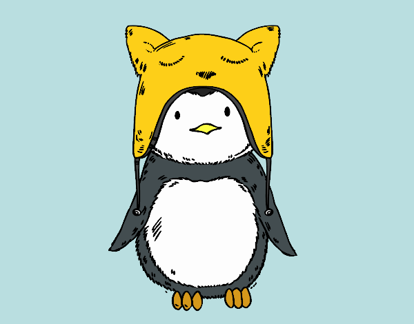 Pingüino con gorrito divertido