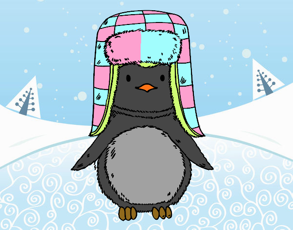 Pingüino con gorro