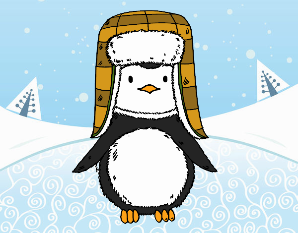 Pingüino con gorro