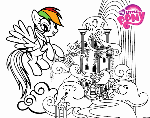 Dibujo de Rainbow Dash en su palacio pintado por en  el día  25-06-20 a las 21:34:16. Imprime, pinta o colorea tus propios dibujos!